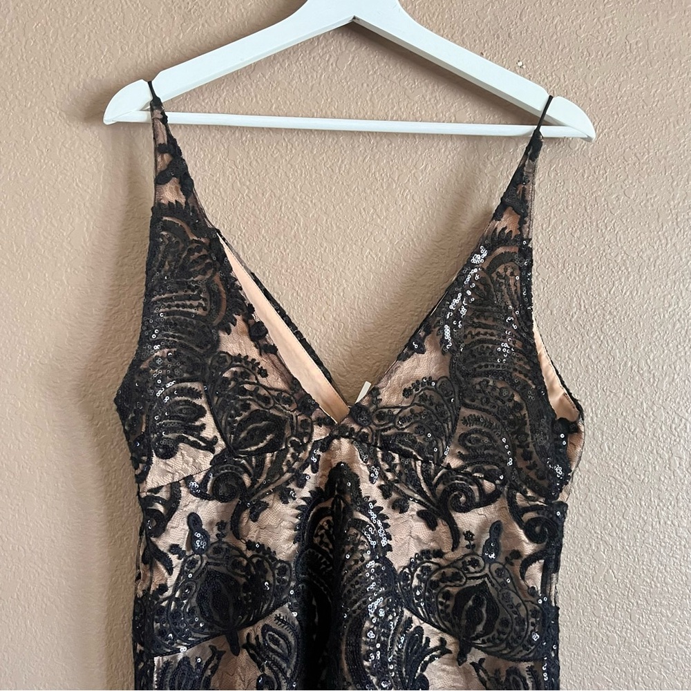 Free People Night Shimmers Lace Sequined Sleeveless V-Neck Mini Dress Size 8 NWT - Picture 8 of 12